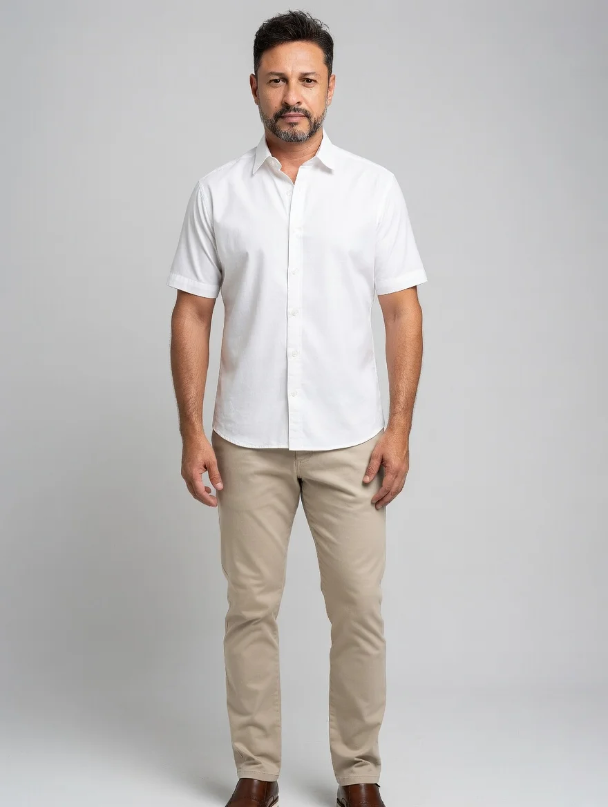 Calça Chino Premium - Slim Fit Areia