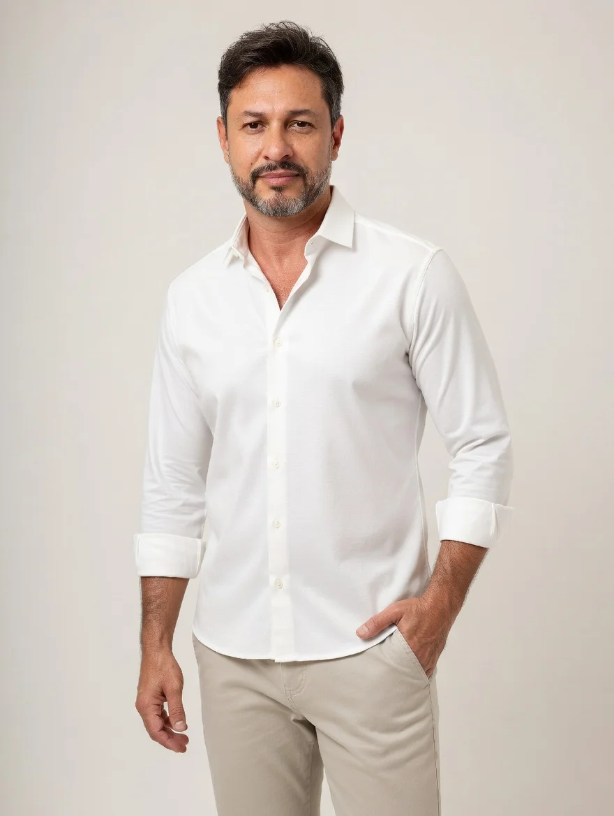 Calça Chino Premium - Slim Fit Areia