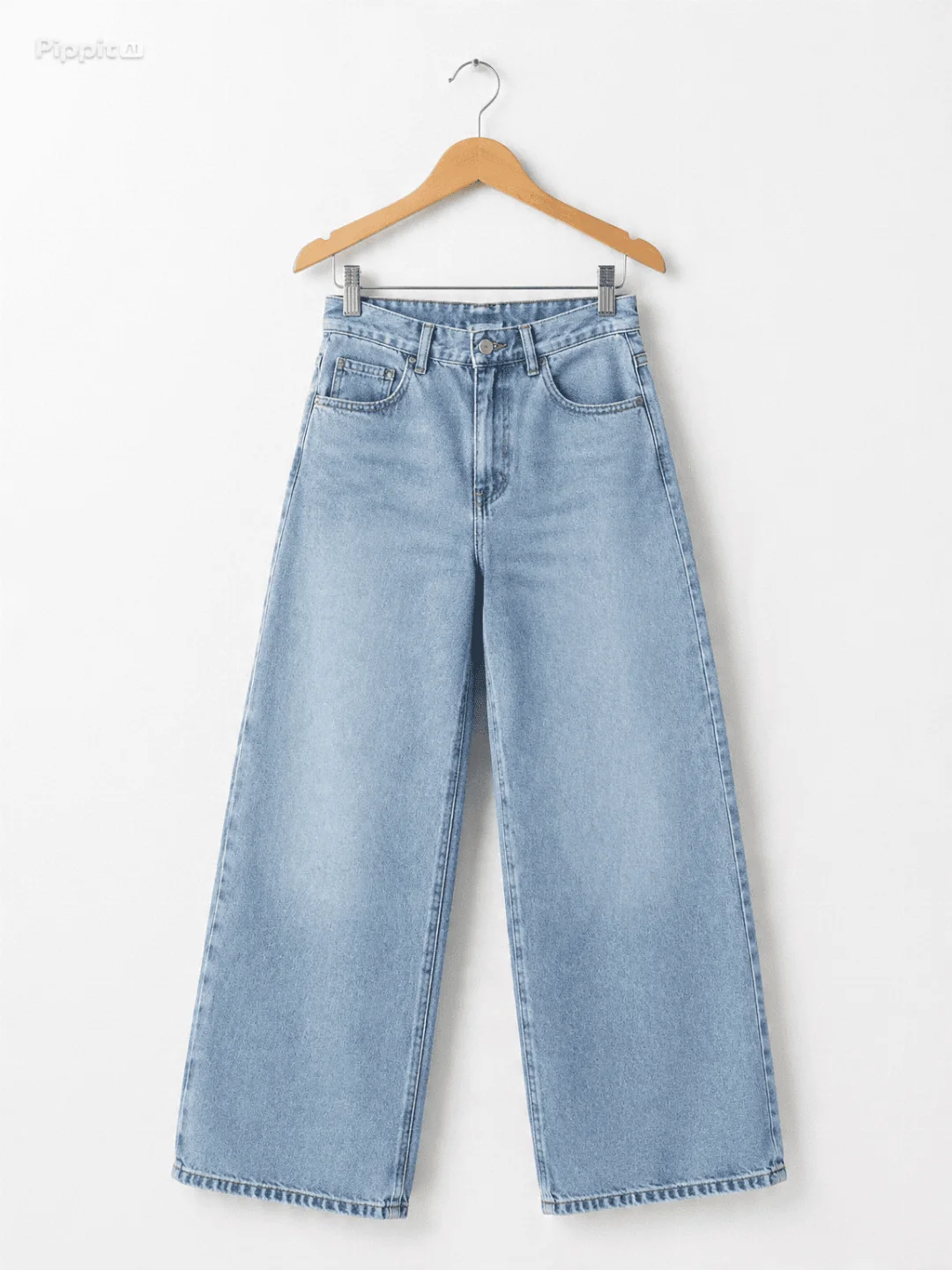 Calça Jeans Wide Leg de Lavagem Clara