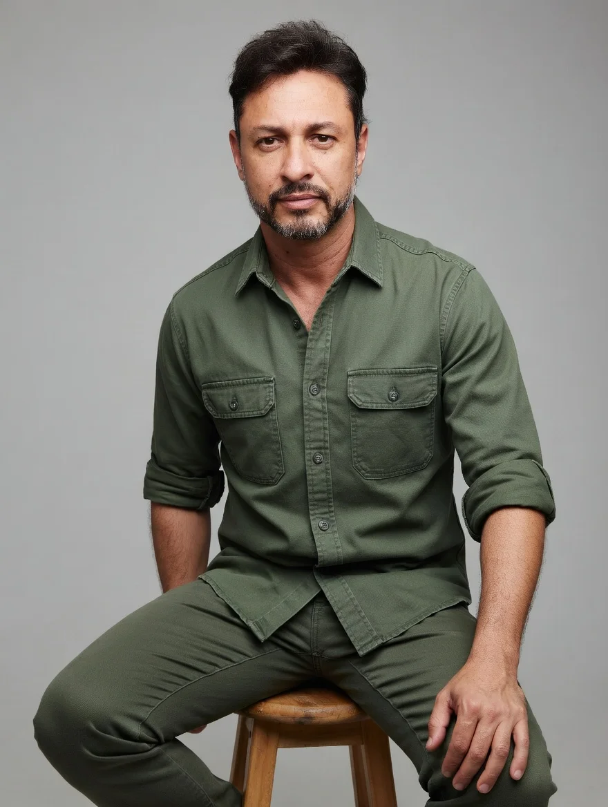 Camisa Militar Sarja Premium – Verde Oliva