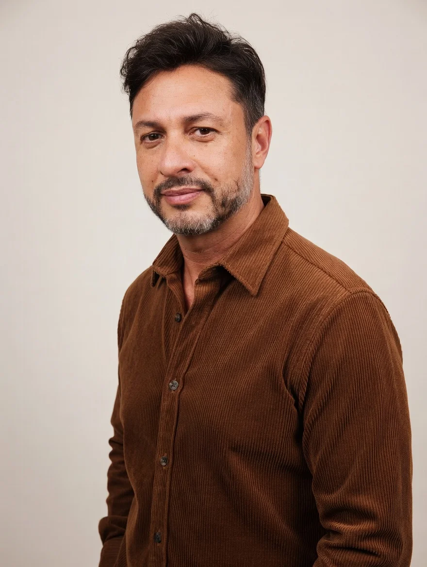 Camisa Social em Veludo Cotelê Premium – Caramelo