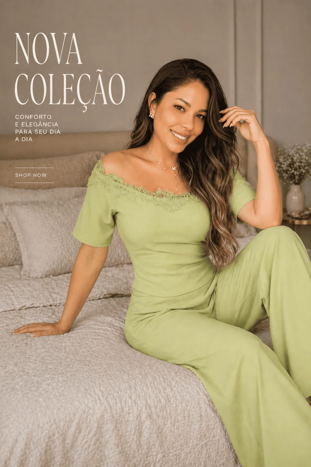 Conjunto Feminino Elegante Verde Menta