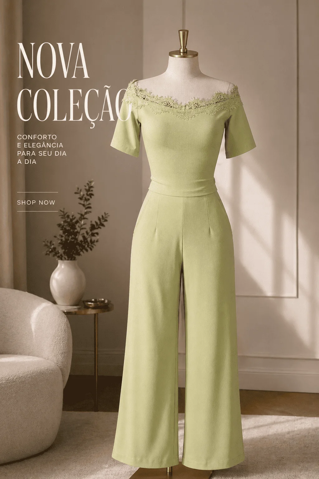 Conjunto Feminino Elegante Verde Menta