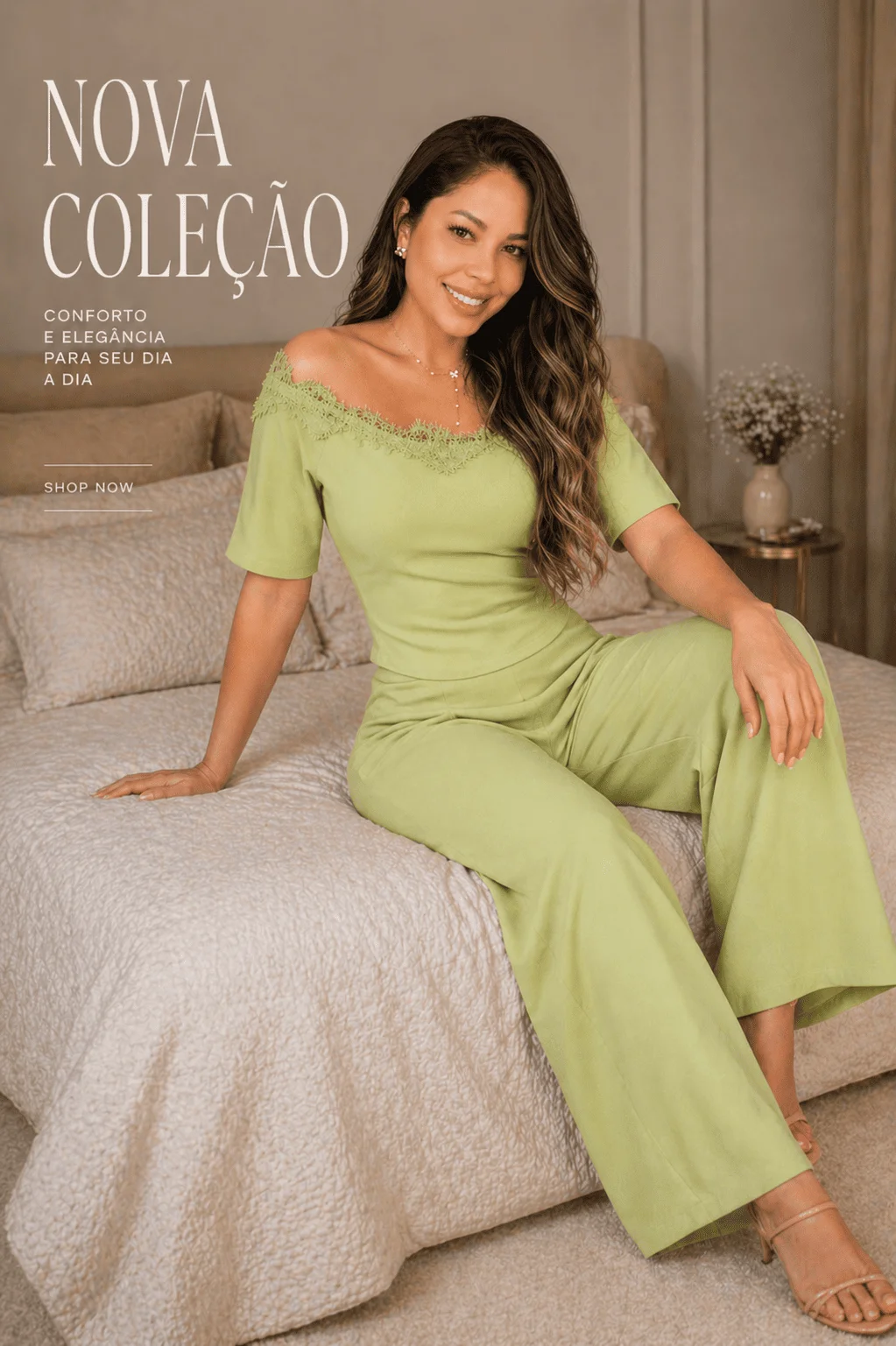 Conjunto Feminino Elegante Verde Menta