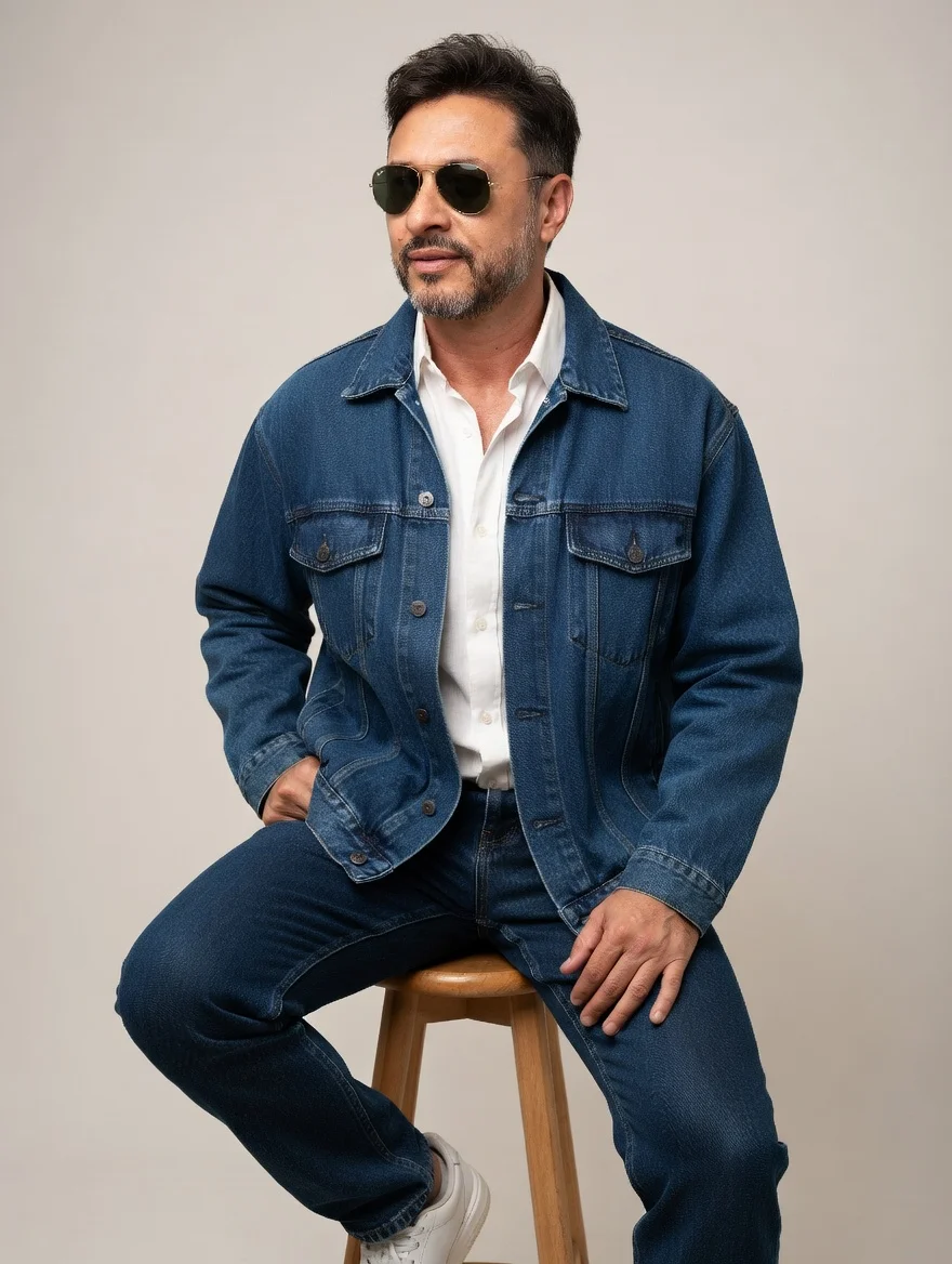 Jaqueta Denim Premium - Estilo Utilitário
