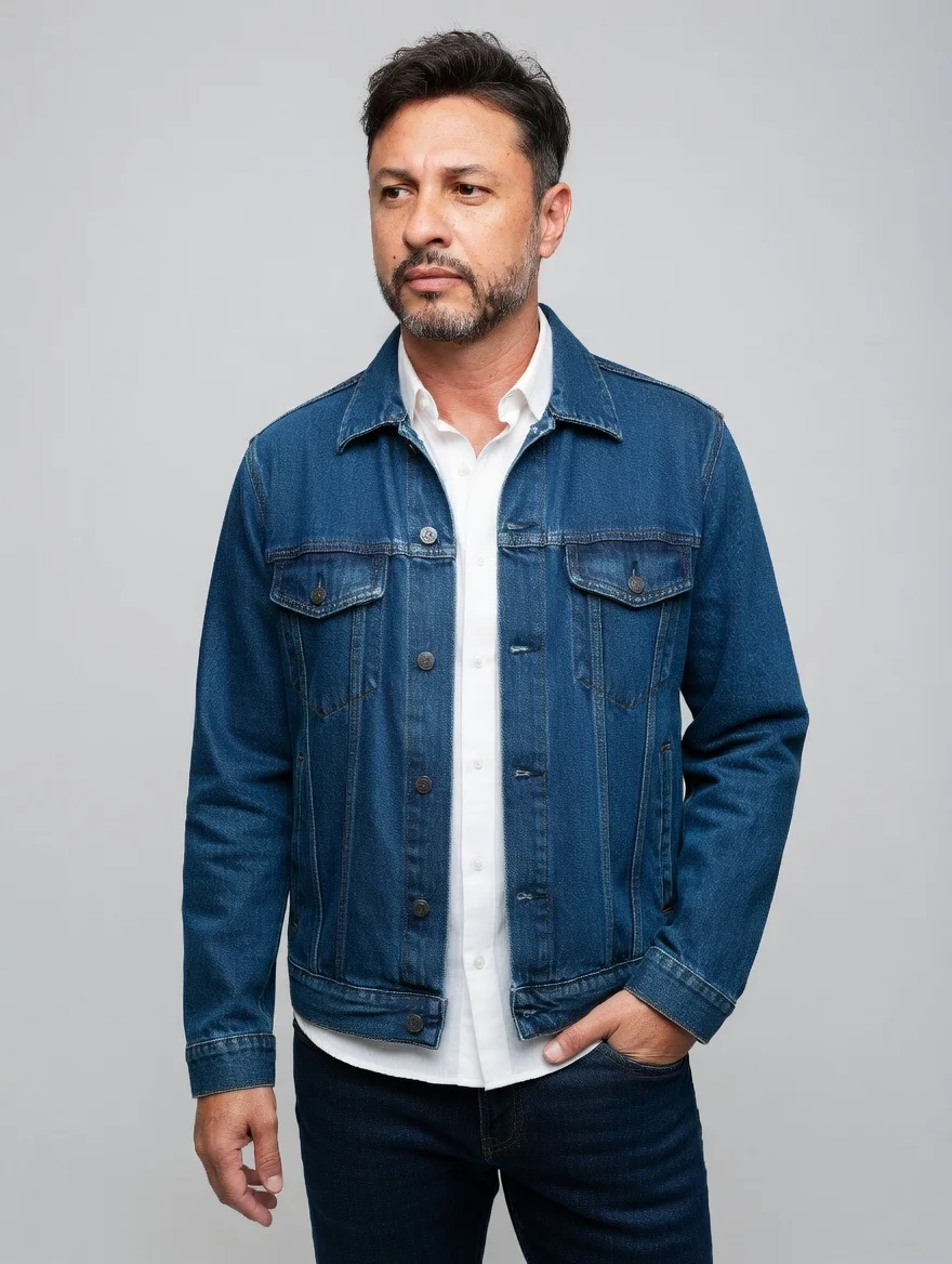 Jaqueta Denim Premium - Estilo Utilitário