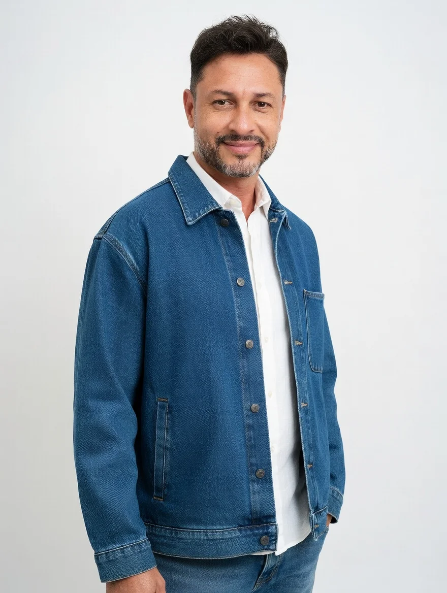 Jaqueta Denim Premium - Estilo Utilitário