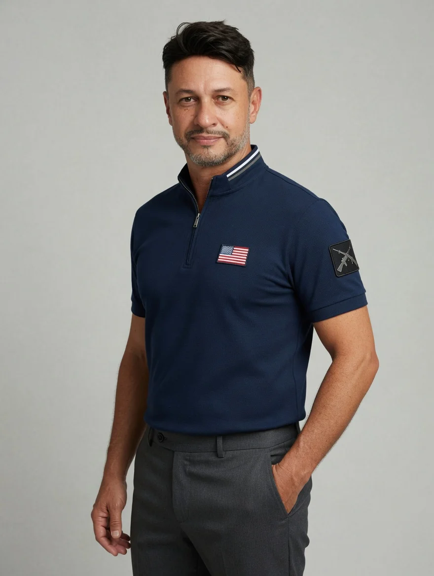 Polo Tática Premium – Navy Commander Edition