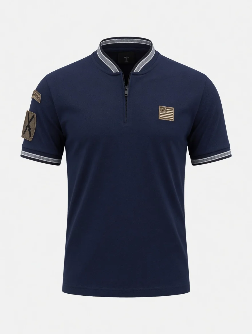 Polo Tática Premium – Navy Commander Edition