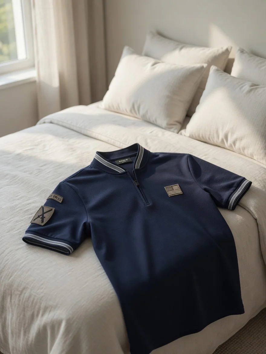 Polo Tática Premium – Navy Commander Edition