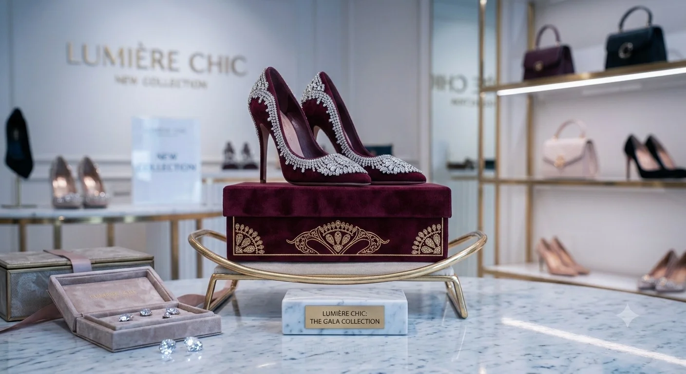 Scarpin Feminino Premium Bordô com Cristais – Ruby Royale