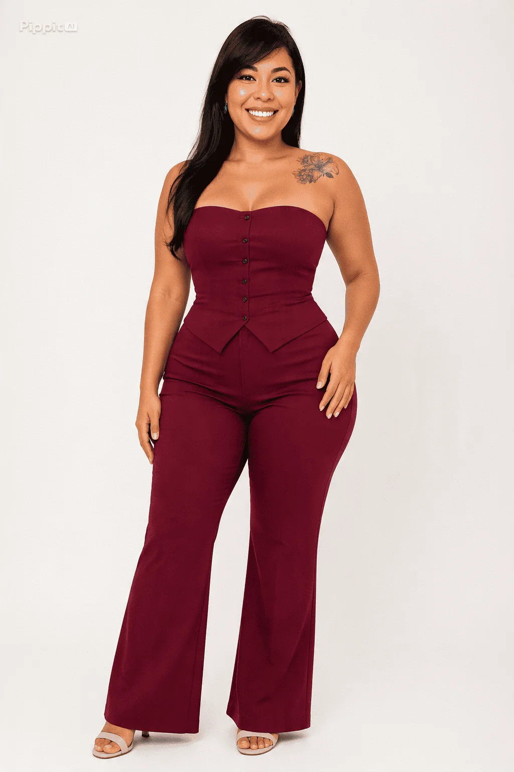 Top Corset Estruturado e calça  Marsala