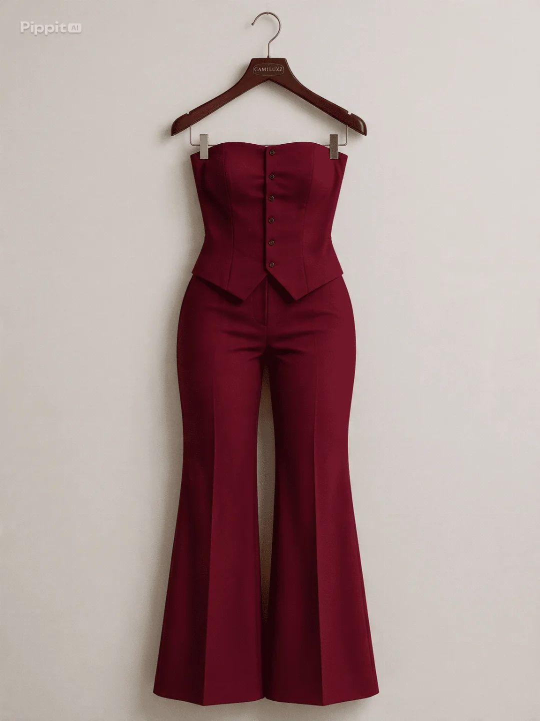 Top Corset Estruturado e calça  Marsala