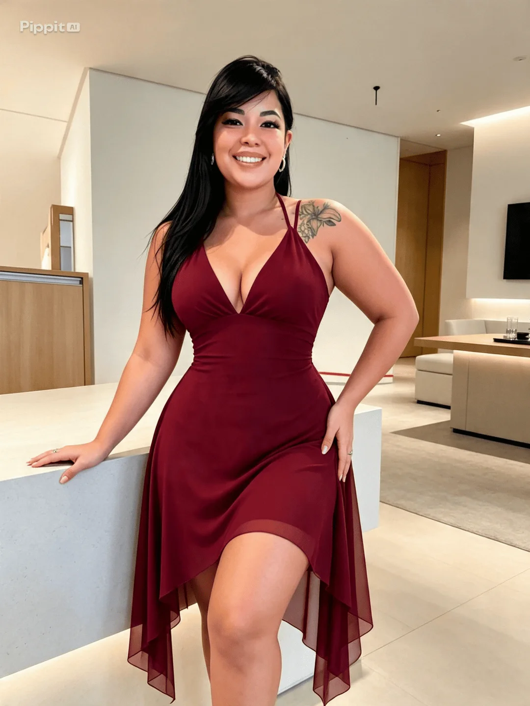  Vestido Chiffon Gisele - Marsala