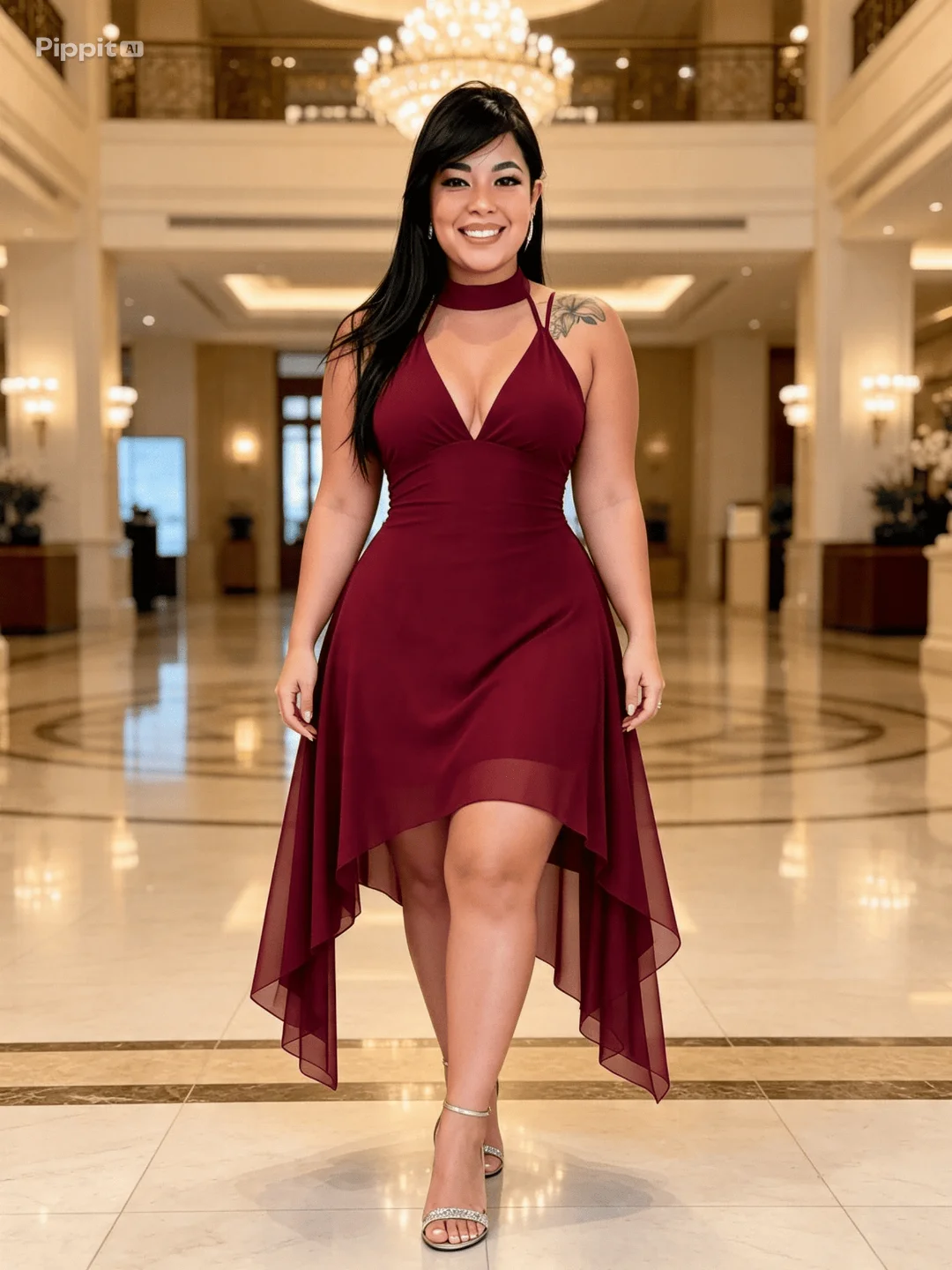  Vestido Chiffon Gisele - Marsala