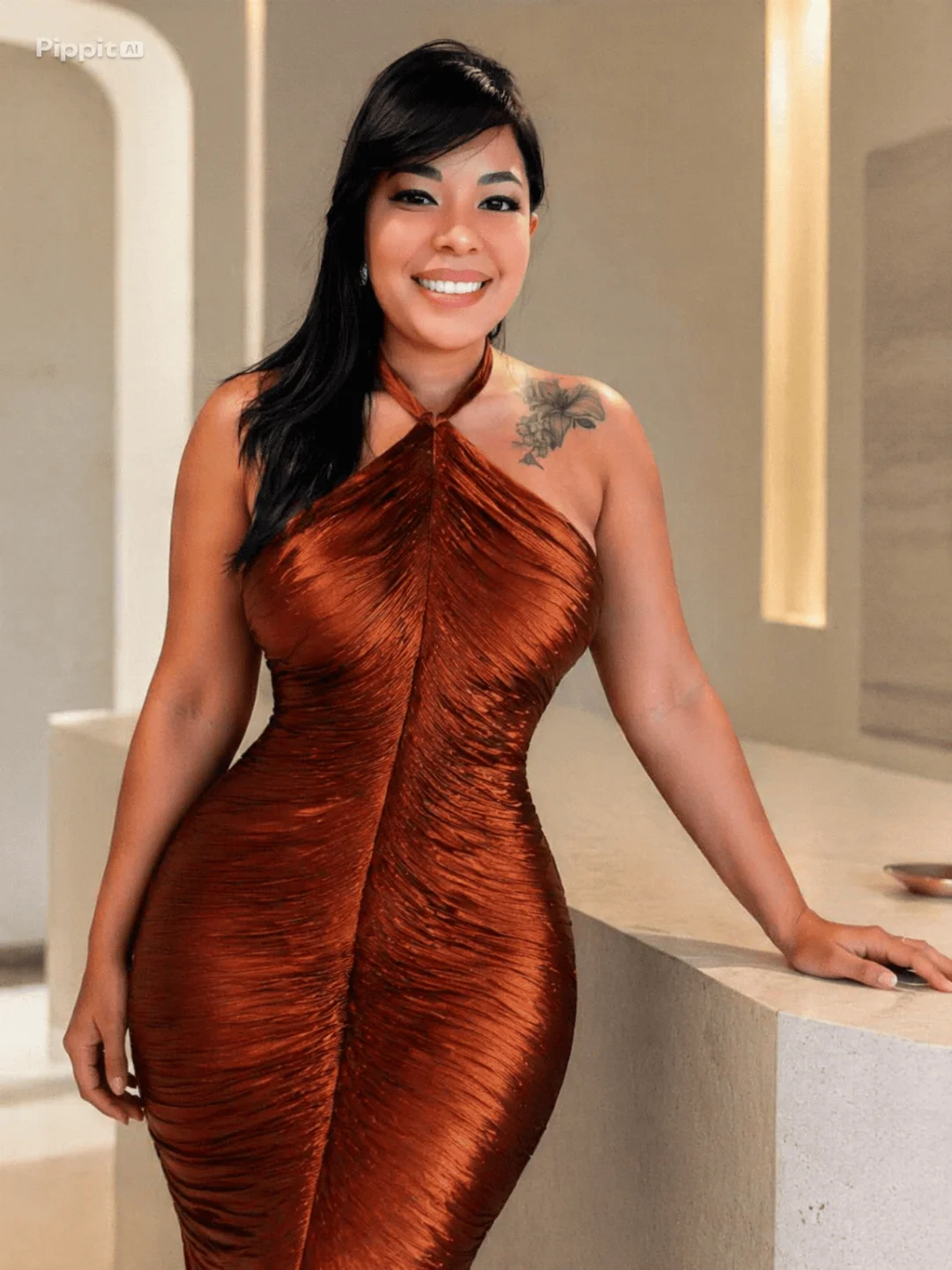Vestido Gala Sunset - Terracota 🤎