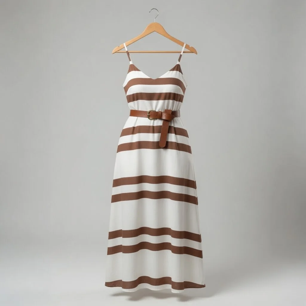 Vestido Longo Érika – Listrado Terracota