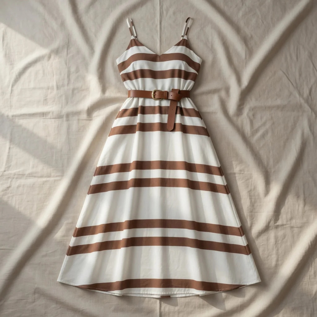 Vestido Longo Érika – Listrado Terracota