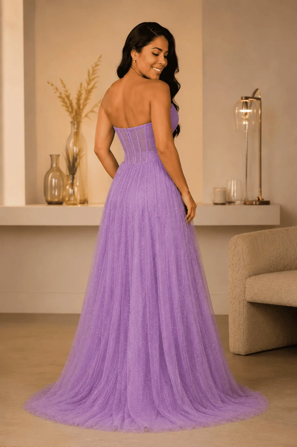 Vestido Longo Tomara que Caia Éclat Lilás