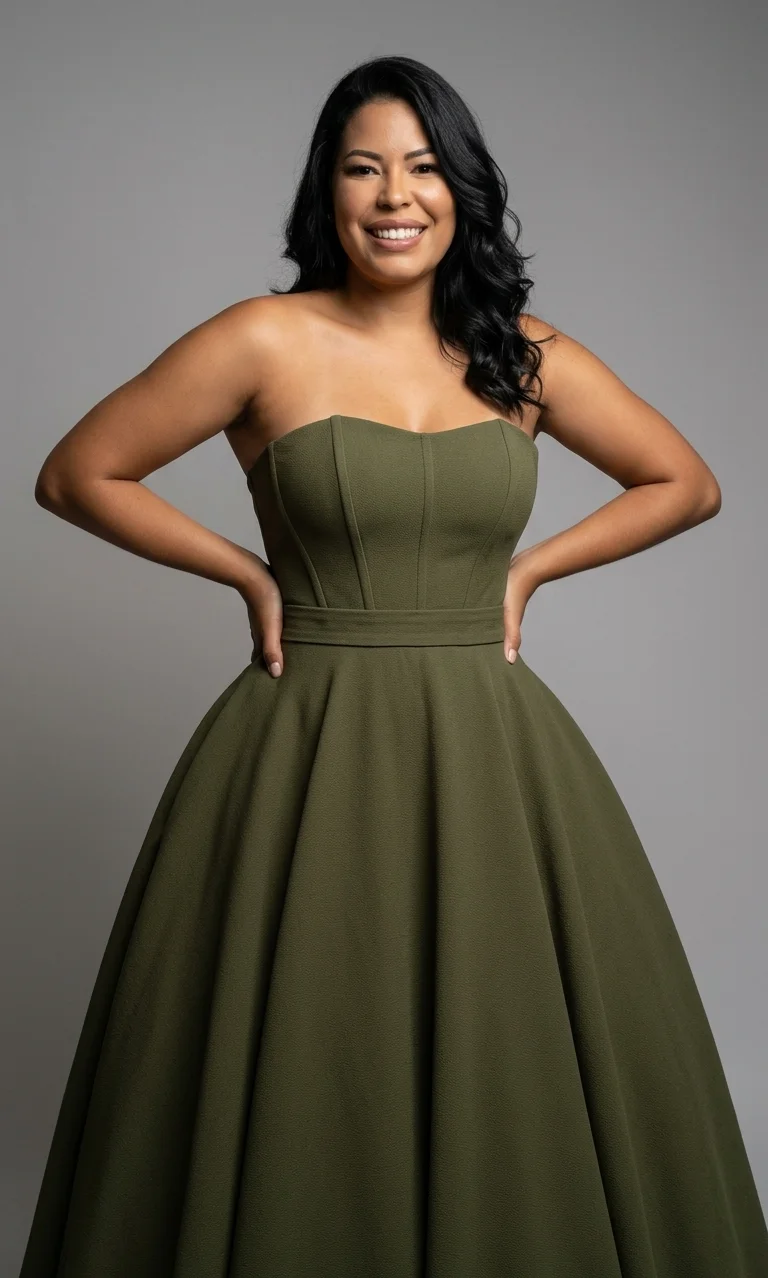 Vestido midi tomara que caia