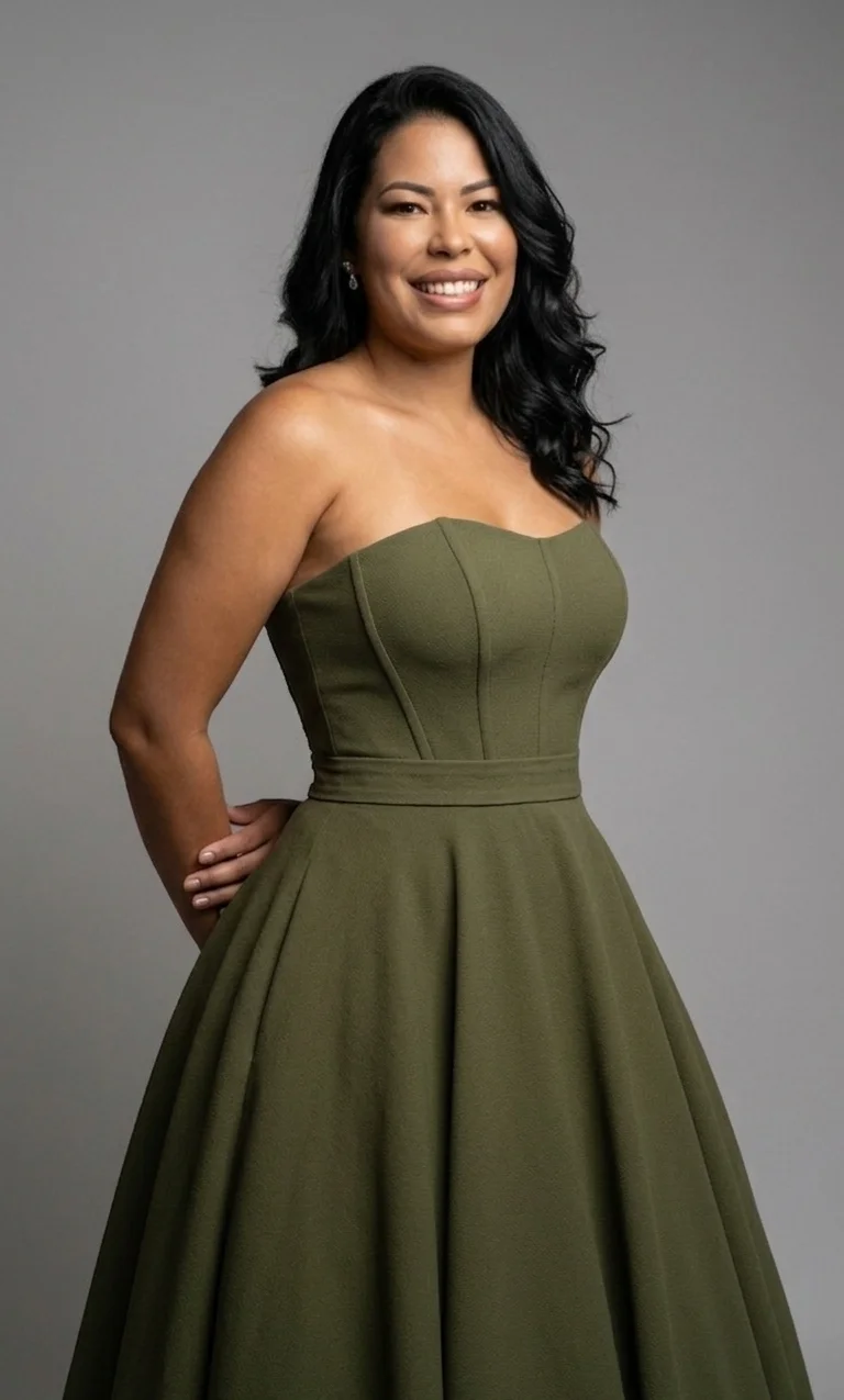 Vestido midi tomara que caia