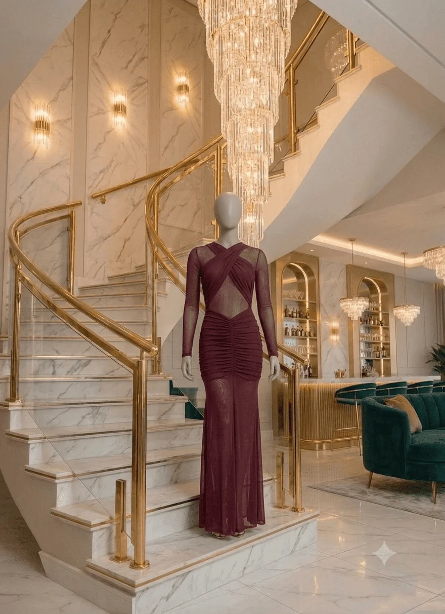 Vestido Nocturne Bordeaux