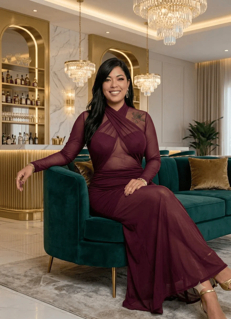 Vestido Nocturne Bordeaux